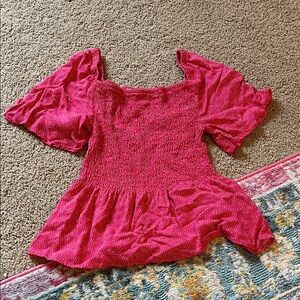 URBAN Romantics Fuchsia Smocked Blouse